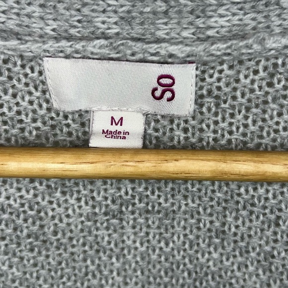 SO Medium Women’s Long Grey Knitted Cardigan with Pockets - Picture 5 of 6